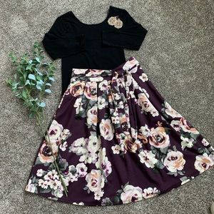 Floral Midi Skirt - Haute Monde